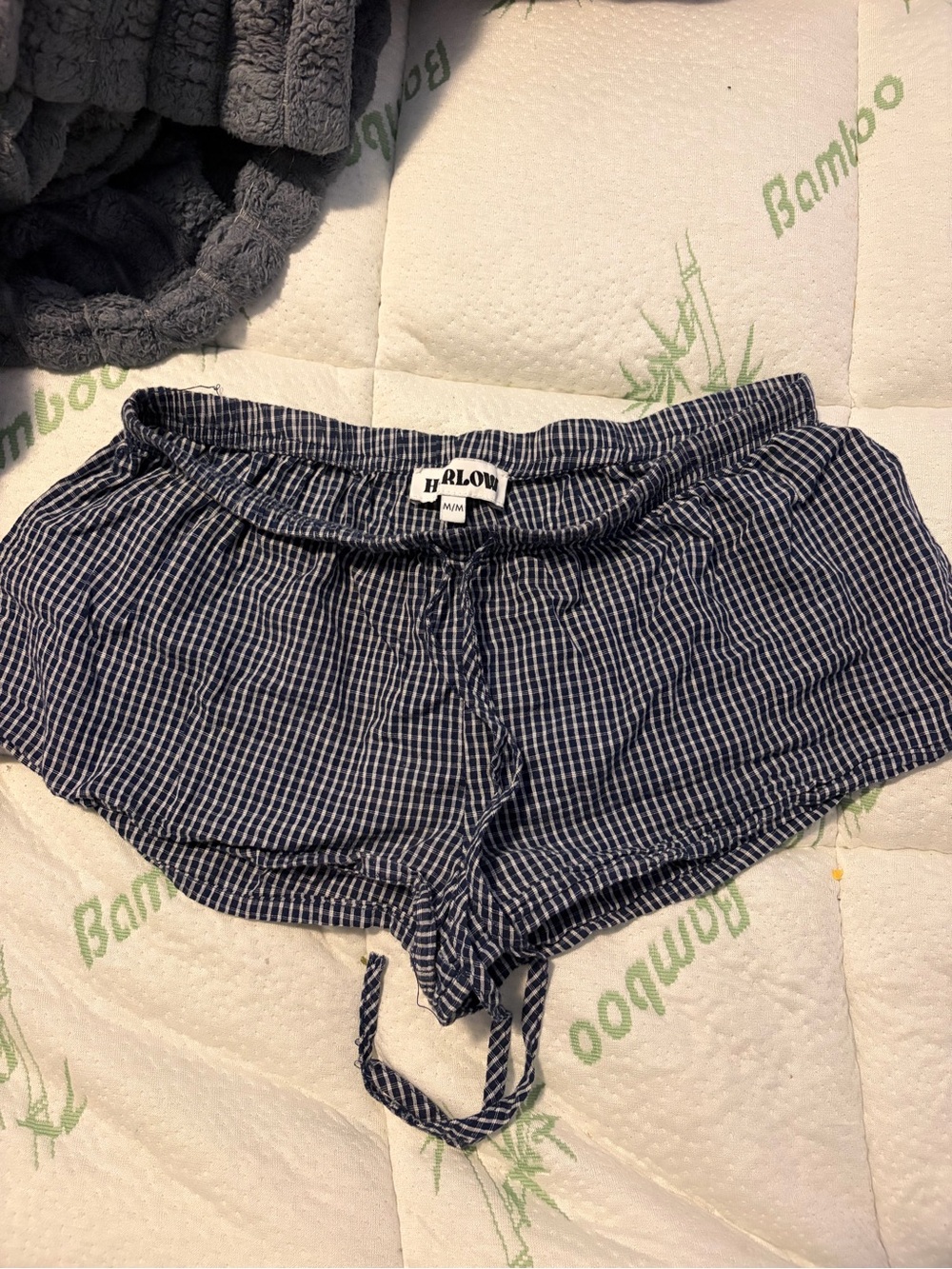 Harlow Navy and White Checkered Women’s Shorts